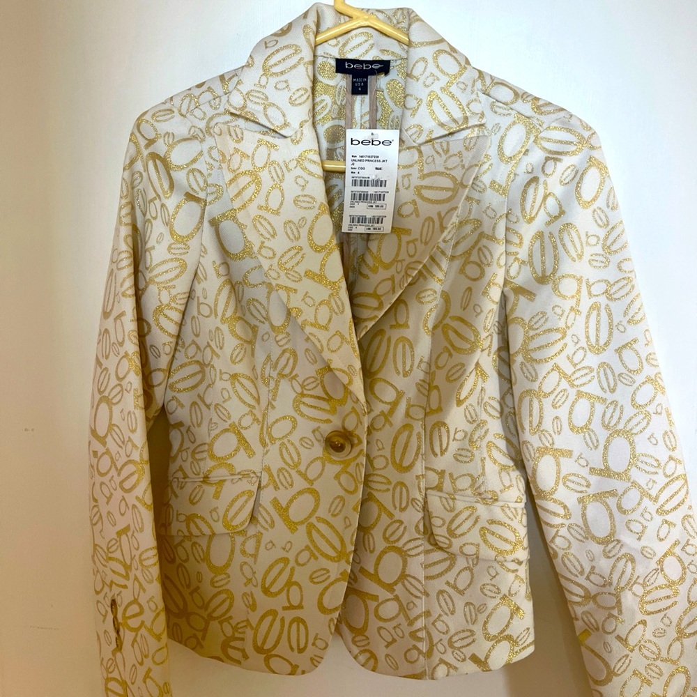 Bebe signature jacket princess blazer coat size 4 NEW